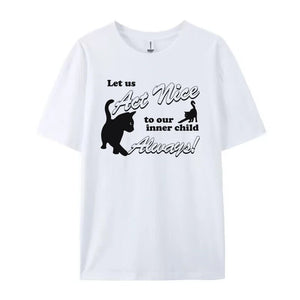 Kitten Print Y2K Oversized Tee Cat Lover Harajuku Top