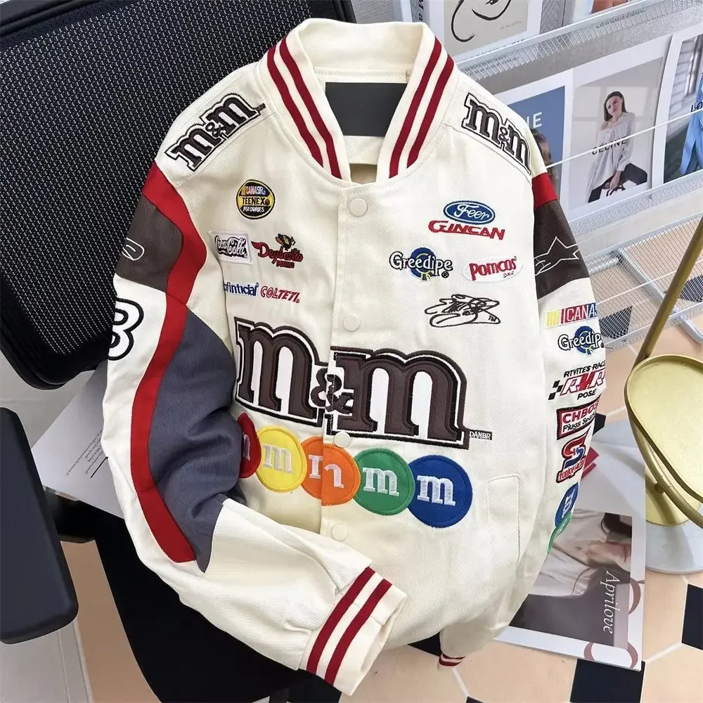 Women's Baseball Jacket Loose Hip Hop Casual Embroidered