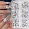 Crystal Nail Rhinestones 24pcs Transparent Alloy Ice Pile Drill