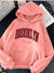 Women's Fleece O-Neck Pullovers Sweater With Casual Letter Design for Autumn and Winter