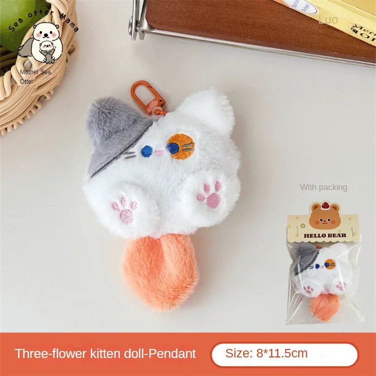 Cute Cat Doll Pendant Girl Backpack Doll Pendant Couple Bag Keychain