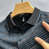 Kurzarm-T-Shirt aus Eisseide für Herren im Sommer, dünn, faltenfrei, cooler Hemdkragen 