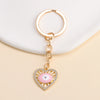 Delicate Evil Blue Eye Enamel Zircon Keychain Love Heart Devil's eye