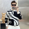 Versatile Autumn New Men's O-Neck Printing Badge HighStreet