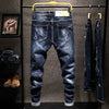 Ripped Slim-fit Denim Jeans Korean Style Stretchy Versatile