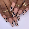 Colorful Glossy Acrylic Press On Nails Long Coffin Tips