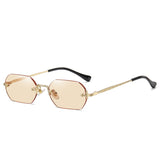 UV400 Rimless Rectangle Sunglasses Embrace Stylish Eye Protection