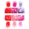 Red Valentines Day Nail Glitter Love Heart Sequins Powder For Art