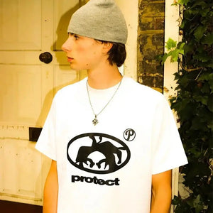 Men T-Shirt Oversized Tops Summer Harajuku Short Sleeve Y2k Streetwear