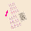 French Pink and Pearl Bow Fake Nails Short Wearable Set