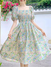 Fashion A Line Slim Korean Sweet Floral Dress