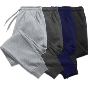 Solid Color Pants Men's Elastic Waist Running Pants Soft Sports Gym