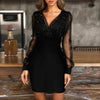 Female Black Retro Elegant Party Culb Dress