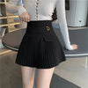 Women's White Pleated Mini Skirt High Waist A-Line