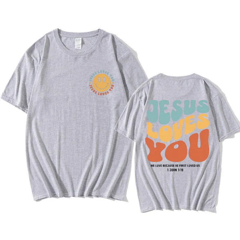 Jesus Loves You Funny T Shirt Men Christian Jesus Aesthetic T-shirt
