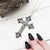 Gothic Chic: Large Cross Beaded Pendant Necklace - Red Jewelry for the Latest Fashion Look