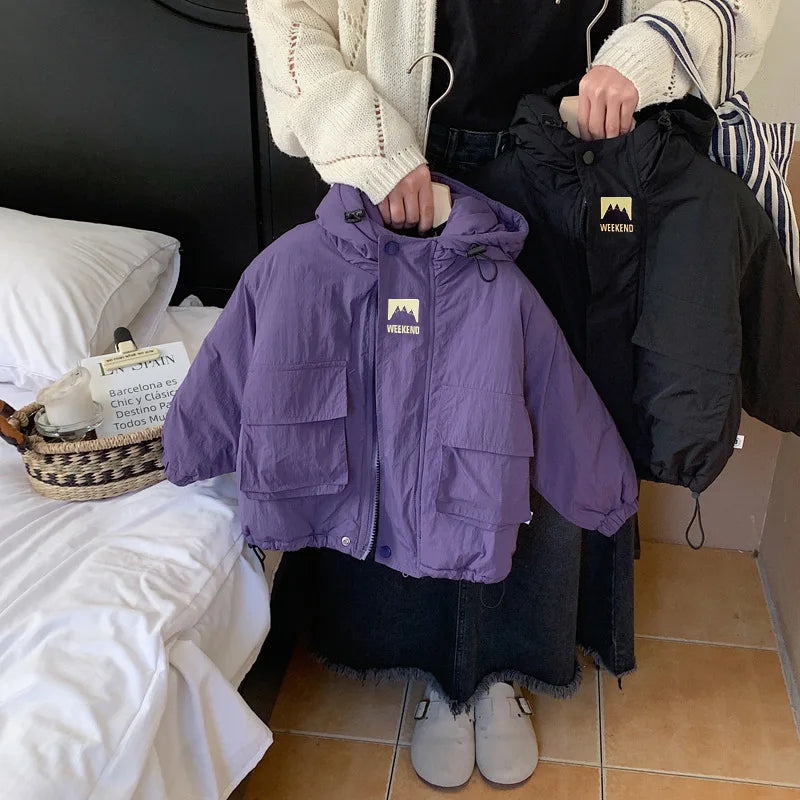 Kids Windproof Cotton Jacket Warm Spring Coat for Boys And Girls