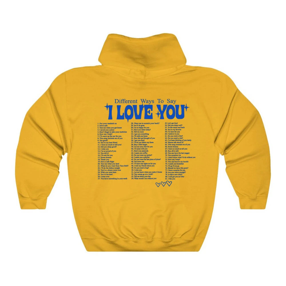 Ways To Say I Love You Hoodie Vintage Retro Aesthetic