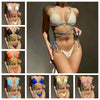 Sexy Love Drawstring Strap Hard Cup Bikini Women Swimwear Seaside Holiday