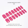 Semi-Cured Gel Nail Sticker 16Tips Glitter Pink UV Gel Nail Glitter Stickers Full Cover