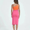 PatchworkStrapless Backless Bodycon Dress