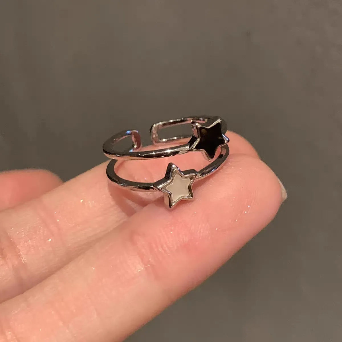 Shine Bright in 2023: Kpop Fashion Star Double Layer Rings - Aesthetic Jewelry