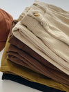 High Waist Women Retro Corduroy Pants Fall Straight Causal Full Length Trousers