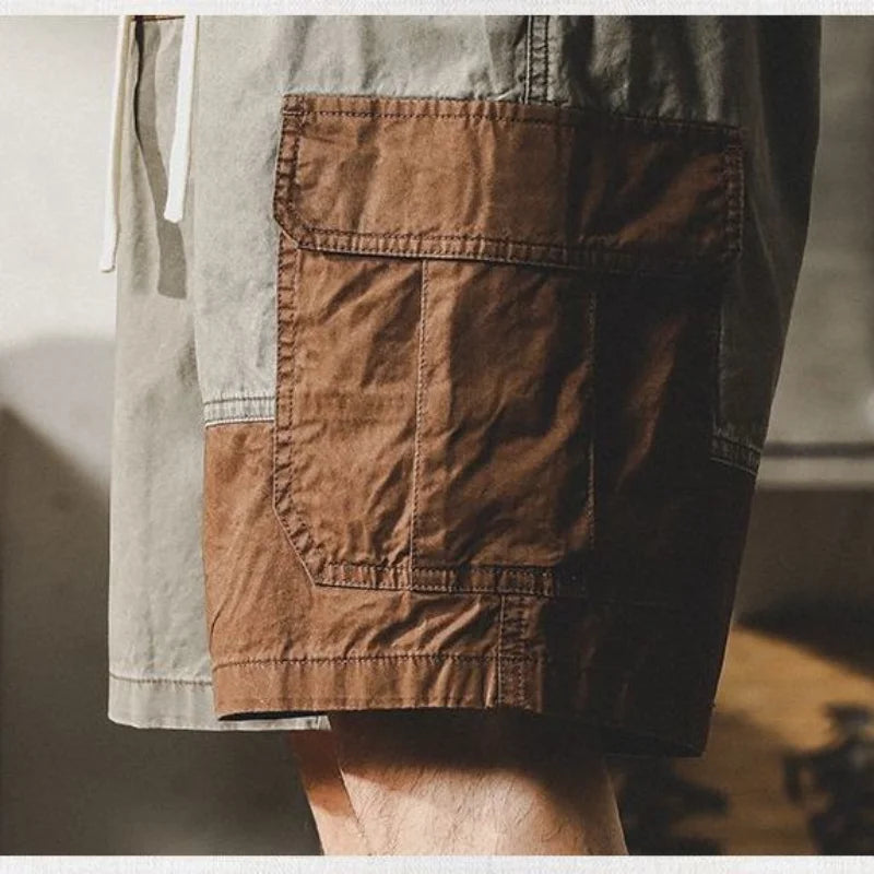 Vintage Summer Casual Shorts Men's Elastic Waist Drawstring