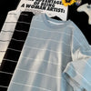 Men Oversized T Shirt Fashion Striped Daily Clothes Harajuku Tshirt Streetwear