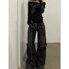 Black High Waist Wide Leg Y2K Jeans Women Streetwear