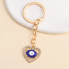 Delicate Evil Blue Eye Enamel Zircon Keychain Love Heart Devil's eye