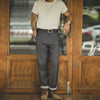 Workwear Retro Jeans Straight Fit Striped Long Pants Men's Autumn