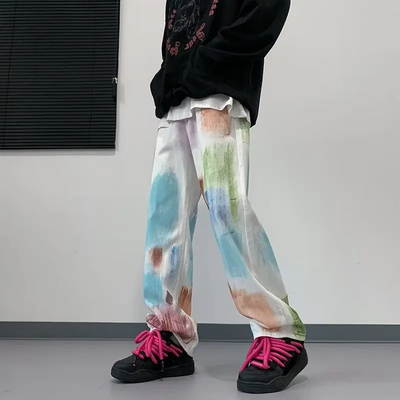 Y2K Baggy Jeans Men's Wide-Leg Cargo Denim Pants