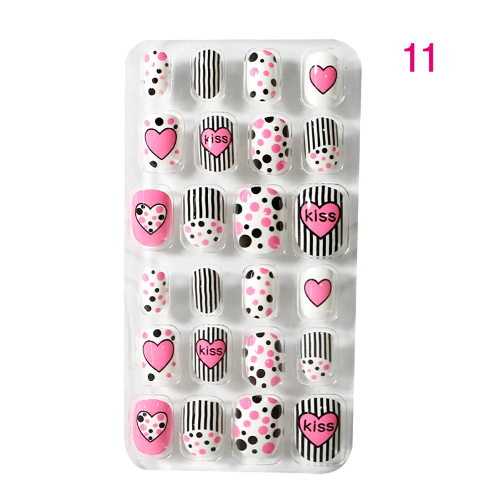 Candy Color Self Adhesive Full Manicure Tips False Fake Nails