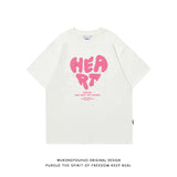 Harajuku Men T-Shirt Heart Sporty T Shirt Casual Hip Hop