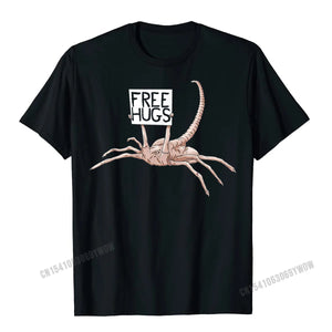 Free Hugs Funny Facehugger Aliens T-Shirt Harajuku Cotton T Shirt