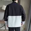 2024 Winter Men's Patchwork Suit Collar Pocket Loose Blazers