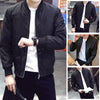 Black Slim Fit Stand Collar Jacket Coat for Men, Thin and Lightweight