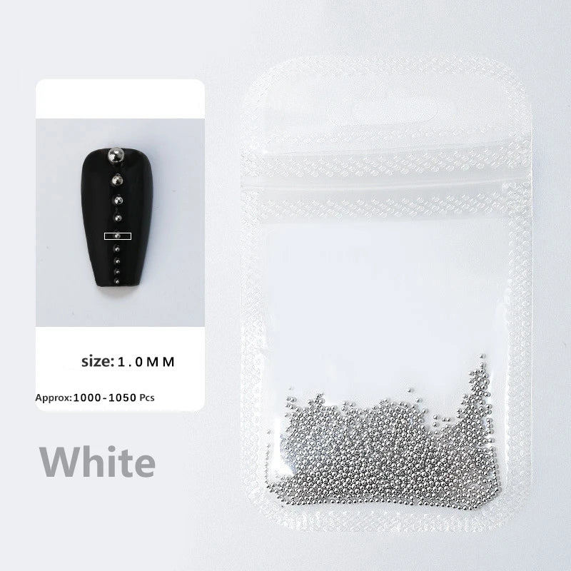0.4mm-1.5mm Nail Art Beads Steel Ball Metal Micro Caviars Alloy