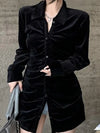 Elegant Casual Long Sleeve Retro Black Shirt