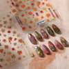 Golden Maple Leaf Nail Stickers Shiny Autumn Decals