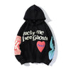 Graffiti Print Padded Sweatshirt Lucky Me I See Ghosts Graphic Y2k