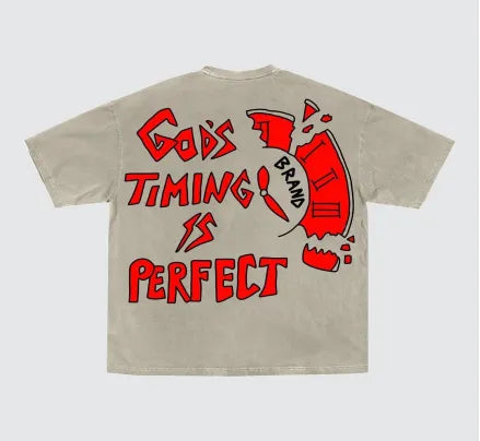 T-shirt Y2K Letter Printing Streetwear Men Retro Round Neck