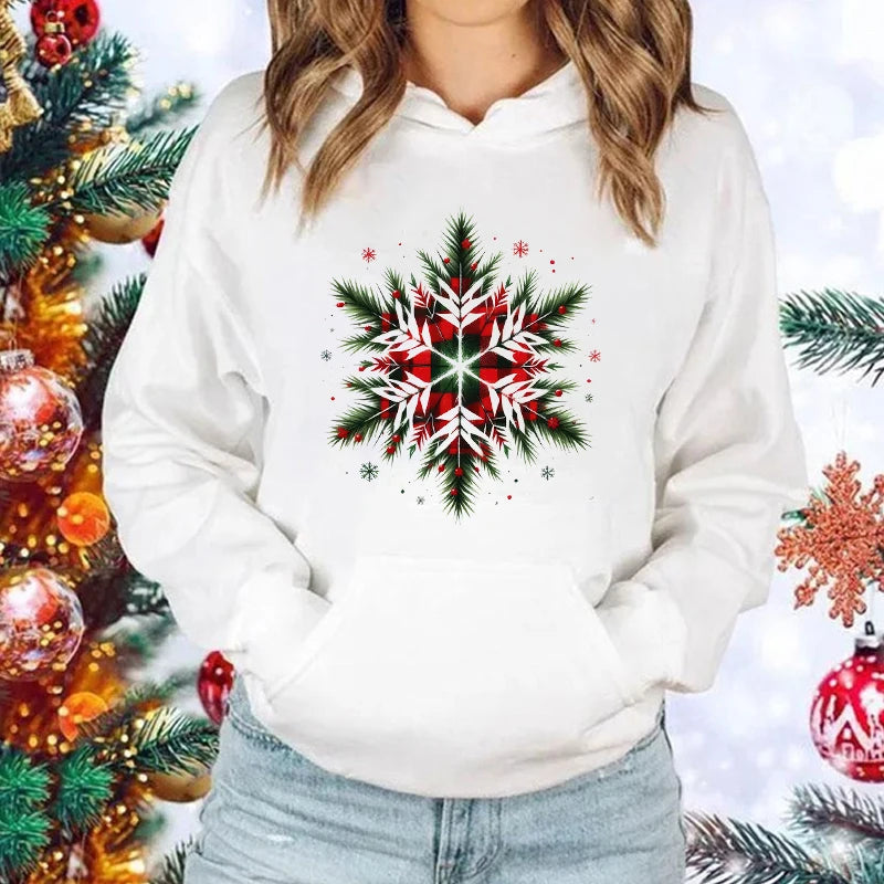 Autumn Winter Sweatshirts Christmas Snowflakes
