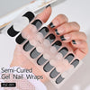 UV Semi-Cured Gel Nail Wraps Stickers Strips French Long Lasting