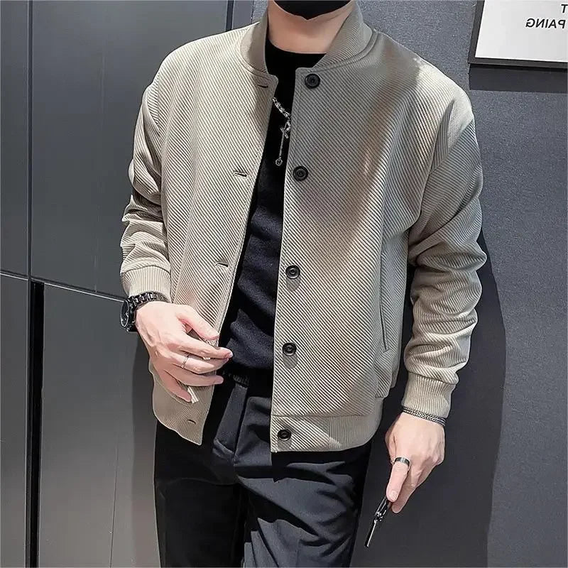 High-end Casual Baseball Jacket For Men 2024 Spring Style Loose Fit Toptrendy