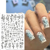 Cartoon Black Cat Nail Stickers Cute Graffiti Painting Kitten Designs