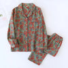 2025 new spring and summer women's pajamas suit long-sleeved trousers two-piece