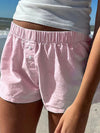 Trendy Striped Shorts Women Comfy Elastic Waist Street Style