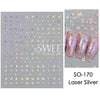 3d Bronzing Laser Cross Stars Y2k Nail Sticker Adhesive Manicure